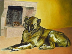 "Don Diego" chien d'apès Velasquez Huile sur carton toilé  35cm x 27cm 
